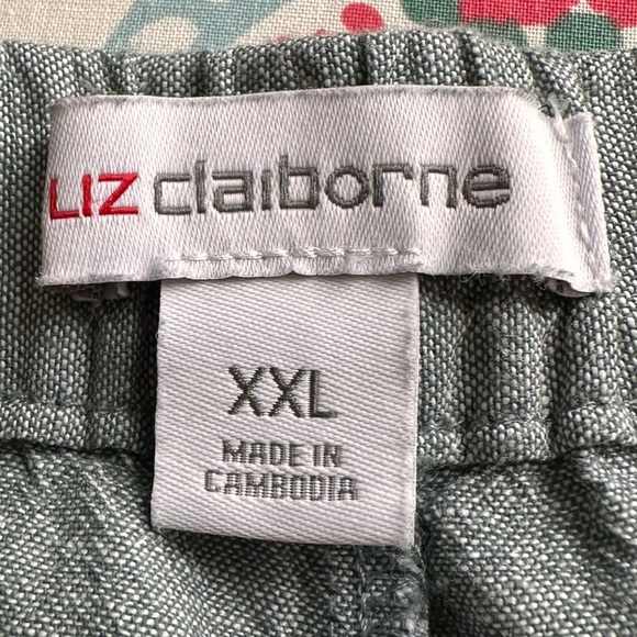 Liz Claiborne Women’s Green Wide Leg Linen Blend Pants Size XXL - Picture 5 of 6